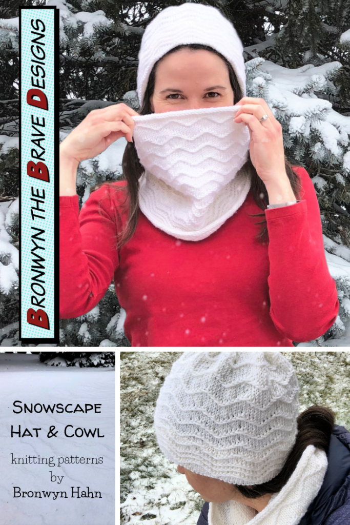 Snowscape Hat and Cowl knitting patterns by Bronwyn Hahn -- When the snow has fallen but the wind continues to blow, that’s when the snowscape really comes to life. The wind transforms the terrain into a frozen wonderland. The fine powder skitters along until it finally catches and holds tight, leaving ripples of snowy waves.